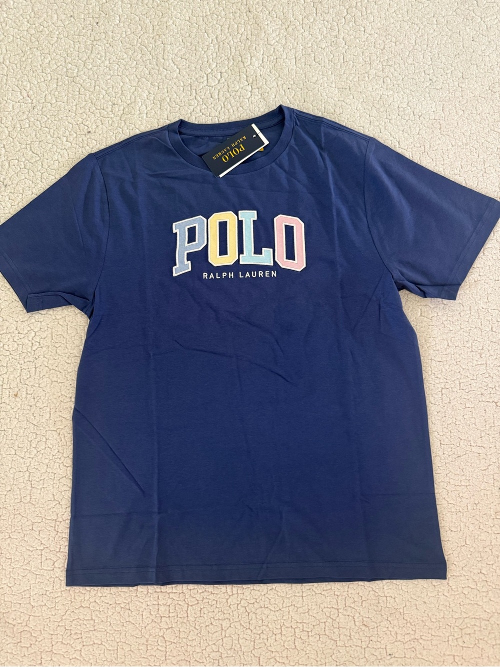 New boys Sz XL 18-20 Polo Ralph Lauren Navy Short Sleeve Shirt